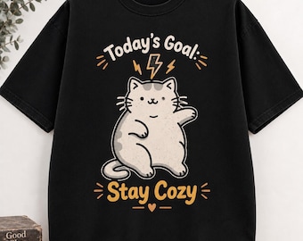 Cozy Cat Vintage Tee – Today’s Goal: Stay Cozy