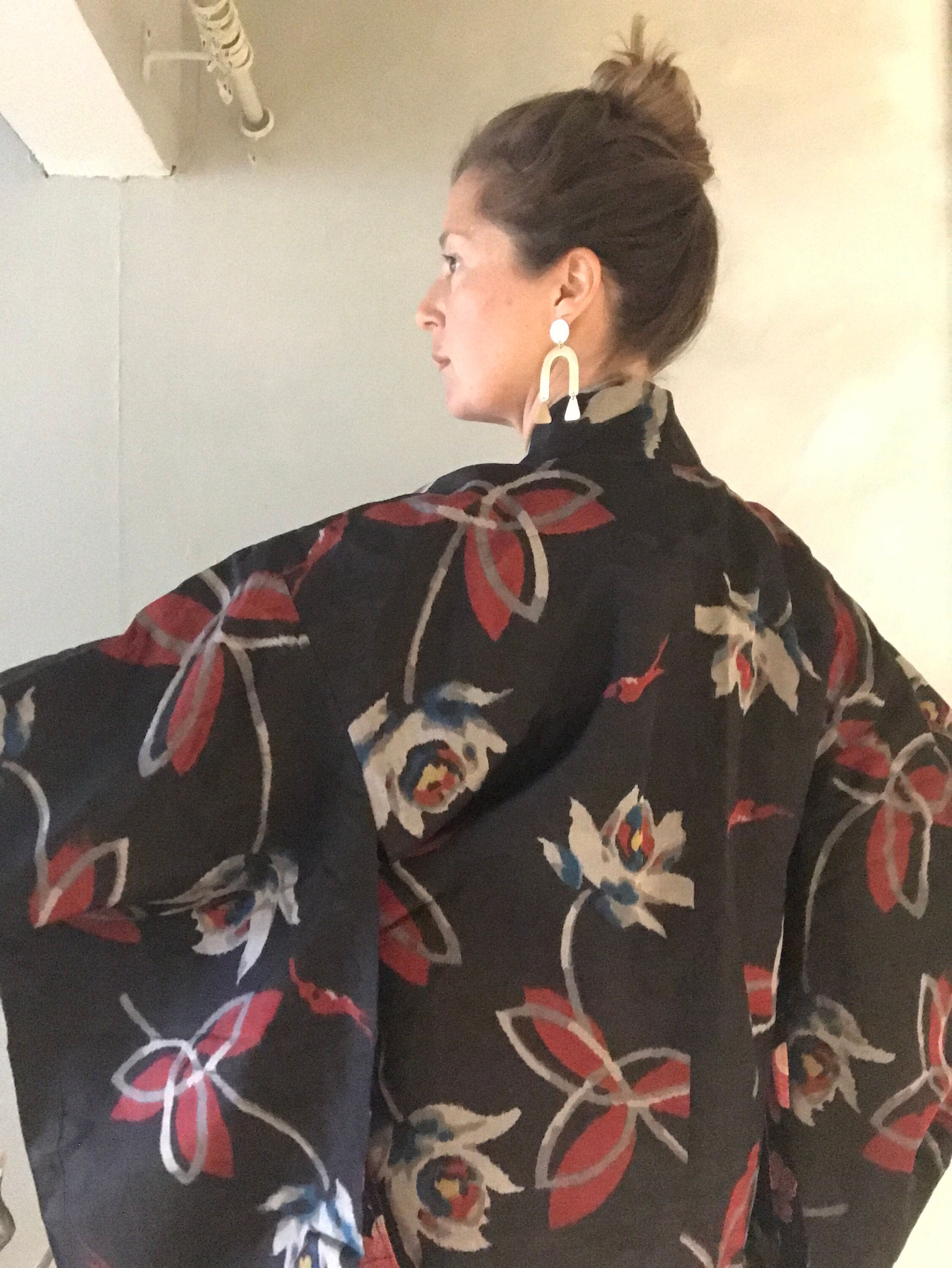 Vintage Kimono Haori Jacket Meisen Silk 