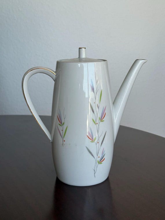 Vintage Porzellan Kaffeekanne Seltmann Weiden Bavaria | Mid Century | Floral Design