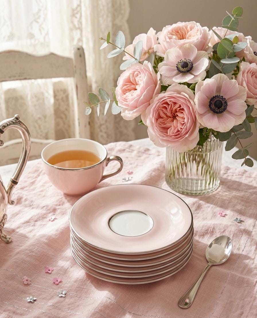 Pink and White China Vintage - Etsy