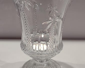 Godinger Shannon Crystal Palm Tree Hurricane Candle Lamp