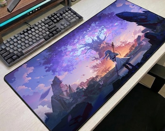 Alfombrilla de ratón Frieren Beyond Journey End, alfombrilla de escritorio de anime, alfombrilla de ratón para juegos de fantasía, alfombrilla de ratón grande de anime para configuración de escritorio, regalo