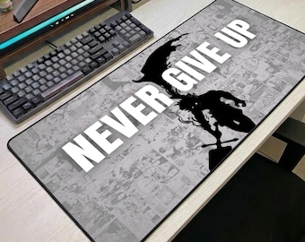 Alfombrilla de ratón Black Clover Never Give Up, alfombrilla de escritorio de anime, alfombrilla de ratón motivacional, alfombrilla de escritorio grande, alfombrilla de ratón Asta Anime