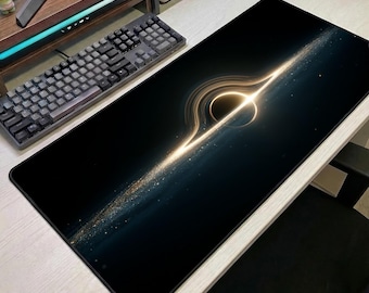 Black Hole Desk Mat, Galaxy Space Gaming Mouse Pad, Large Universe Extended Mousepad