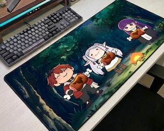 Alfombrilla de ratón Frieren Anime Desk Mat Alfombrilla de ratón Frieren Beyond Journey End Alfombrilla de ratón Linda alfombrilla de escritorio Anime Alfombrilla de ratón grande para juegos Regalo Anime
