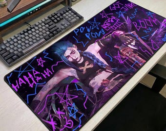 Alfombrilla de escritorio con diseño de grafiti arcano, alfombrilla de ratón para juegos estilo punk neón, alfombrilla de ratón extendida para gamers de anime.