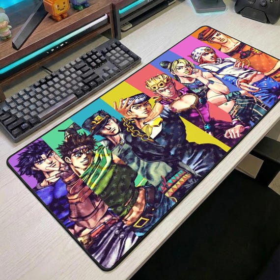 JoJo Bizarre Adventure Mouse Pad Anime Desk Mat JoJo Mousepad Large Desk Mat Colorful Anime Gamer Desk Mat Gift