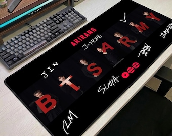 Tappetino per mouse BTS di grandi dimensioni, tappetino da scrivania Kpop BTS army, tappetino per mouse per membri BTS, tappetino da scrivania per mouse da gioco, regalo BTS