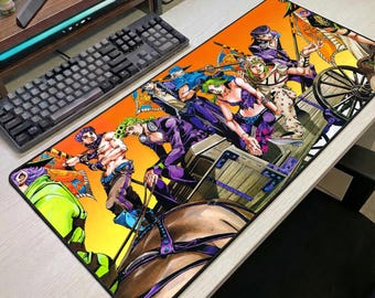 Alfombrilla de ratón de JoJo's Bizarre Adventure Steel Ball Run, alfombrilla de escritorio de anime, alfombrilla de ratón para juegos de JoJo, regalo de manga