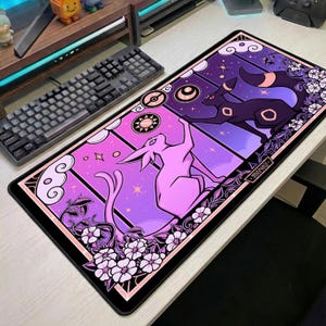 Pokemon Mouse Pad Large Desk Mat Umbreon Espeon Mousepad Cute Purple Anime Desk Mat Gaming Desk Mat Pokemon Gift