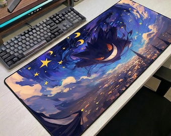 Alfombrilla de ratón Gengar de Pokémon, alfombrilla de escritorio de anime, alfombrilla de ratón grande para juegos, bonito regalo para la configuración del escritorio de Pokémon