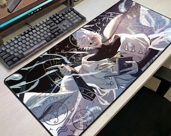 Alfombrilla de ratón Witch Hat Atelier, alfombrilla de escritorio de anime, alfombrilla de ratón de juego de manga de fantasía linda, alfombrilla de escritorio grande de anime, regalo