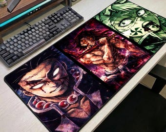Alfombrilla de ratón Demon Slayer, alfombrilla de escritorio de Anime, Kokushibo Akaza Gyomei, alfombrilla de ratón para juegos, regalo