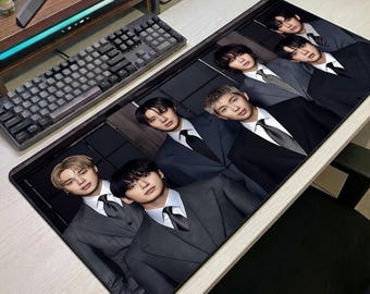 BTS Mouse Pad, Kpop Desk Mat, Bangtan Boys Large Gaming Mousepad, ARMY Gift, Korean Idol Desk Decor, Laptop Office Mat