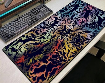 Alfombrilla de ratón Pokémon Fantasma, alfombrilla de escritorio de anime, alfombrilla de ratón para juegos Gengar Umbreon, alfombrilla de ratón oscura Pokémon, regalo para la configuración del escritorio