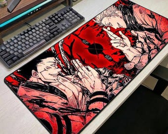 Alfombrilla de escritorio de Anime Curse Clash, alfombrilla de ratón para juegos de fantasía oscura, configuración de juego vanguardista