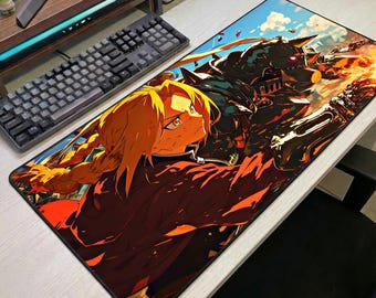 Fullmetal Alchemist Mouse Pad, Anime Desk Mat, Edward Elric Gaming Mousepad, Alphonse Elric Desk Pad, Manga Fan Gift