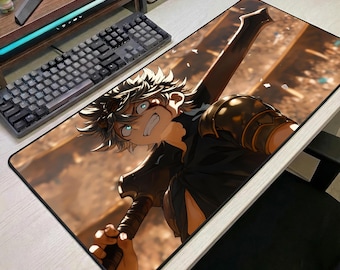 Alfombrilla de ratón Black Clover, alfombrilla de escritorio de anime, alfombrilla de ratón Asta Gaming, alfombrilla de escritorio de anime grande, regalo