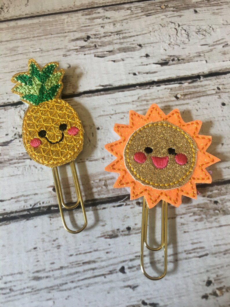 Pineapple planner paper clip book mark paper lip bookmark Etsy