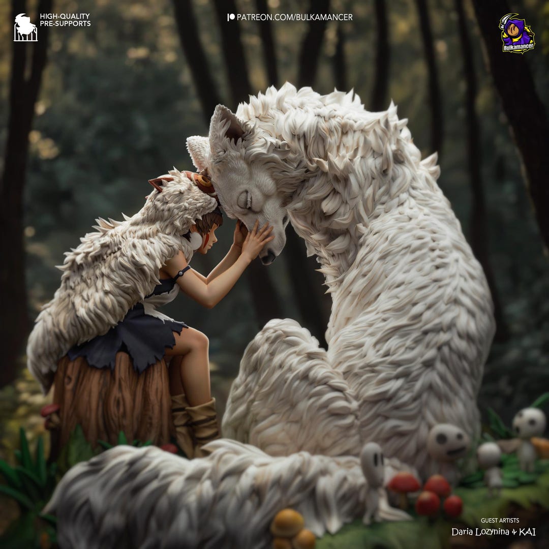 wolf-princess-forest-guardian-resin-figure-unpainted-1-8-scale-model