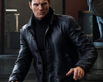 007 First Light James Bond Leather Jacket, Spy Cosplay Jacket