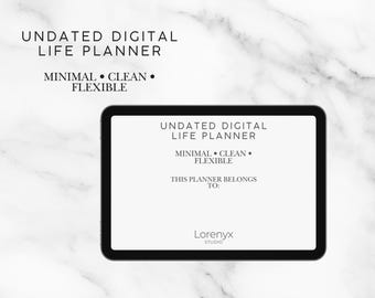 Undated Digital Life Planner | Minimal iPad Planner for GoodNotes | Weekly & Daily Planning