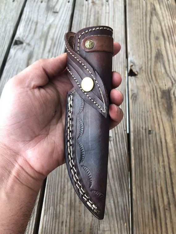 Handmade Fix Blade Knife Leather Sheath Holster Knives Case Vertical Belt Carry