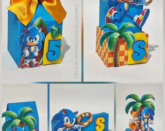 Sonic the Hedgehog Party Favors Digital Template - SVG, PNG, PDF, Studio - Video Game Birthday Box Kit - Sonic Party