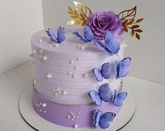 3D Lilac Butterfly and Flower Cake Topper - Digital Cut File for Silhouette (STUDIO)