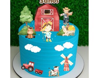Printable 3D Farm Animals Cake Topper