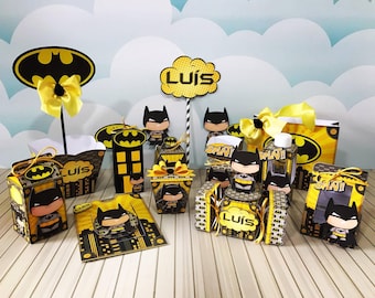 Batman Birthday Party Kit - Digital Files SVG, Studio, PDF- PNG - Personalized Cake Topper Favor Boxes - Gotham City - template 3