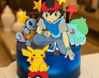 Pokemon Cake Topper SVG – Digital Studio Cut File for Silhouette Cricut – Personalized Pokemon Birthday Decor – Instant Download