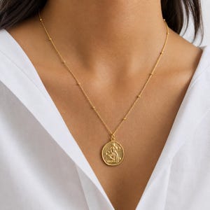Dierenriem muze munt ketting – Maagd ster medaillon ketting – kosmische godin munt ketting – hemelse maagd hanger – cadeau voor haar
