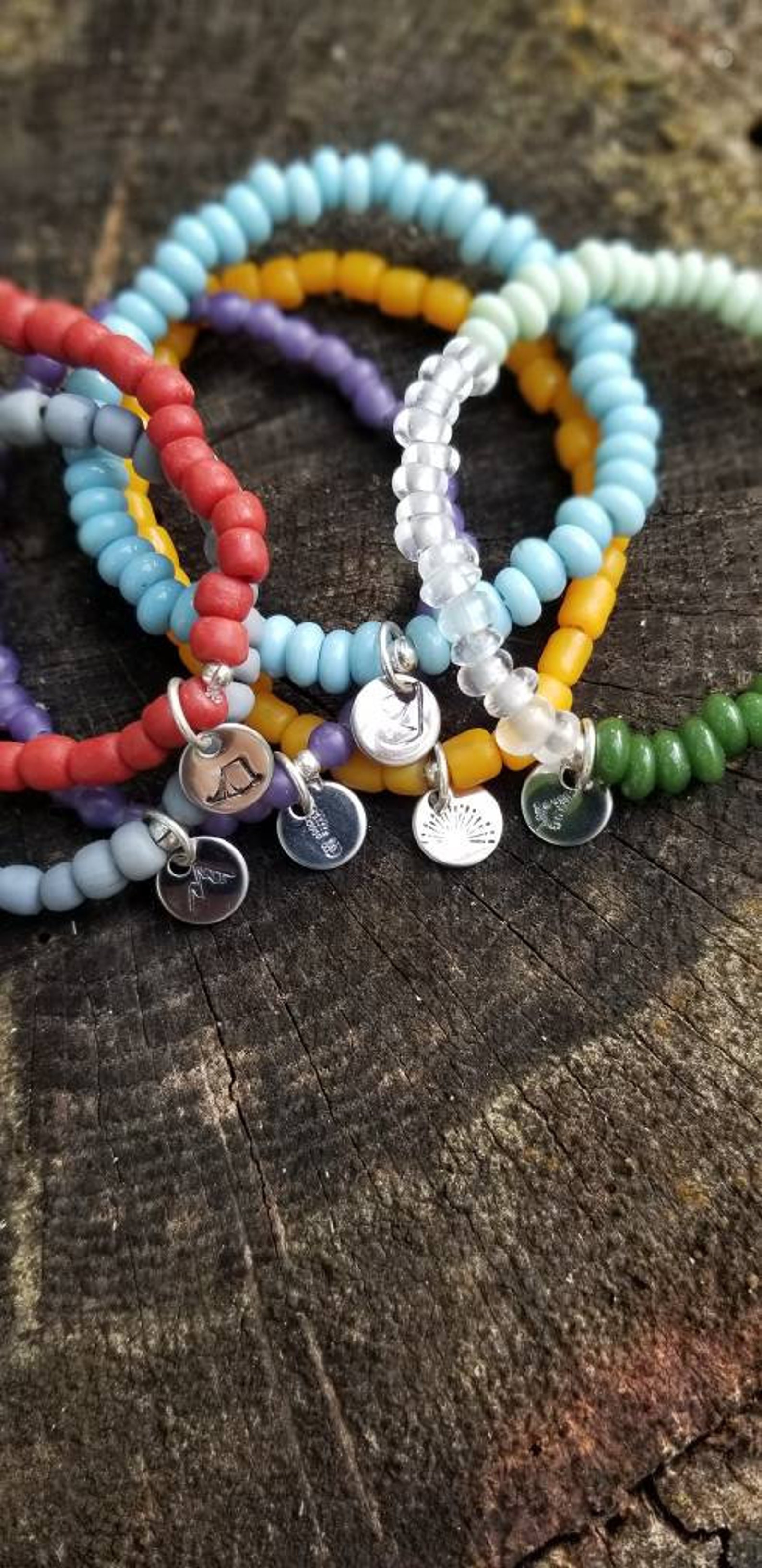 Mountain Bracelet l Hiking Bracelet l Red Beaded Bracelet l Etsy