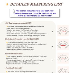 Bust Distance Measurement Free Bra Measuring Guide + Printable Measurement Record Sheet ...