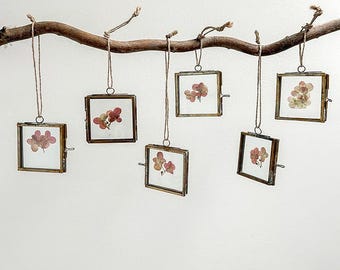 Double Sided Brass Photo Frame Tiny (5cm) - Pressed Flowers, Photos, Artwork