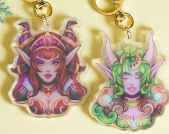 Fantasy Acrylic Keycharm inspired Ysera, Alexstrasza WoW / Fan Art