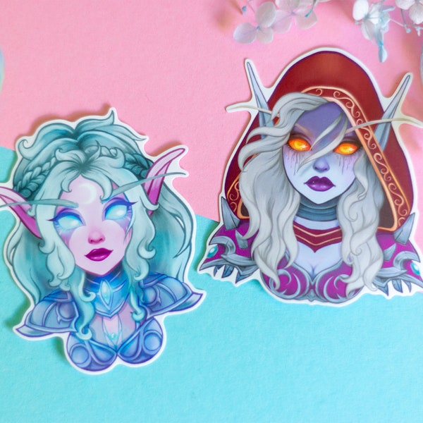 Fantasy Stickers inspired in Tyrande, Sylvanas WoW