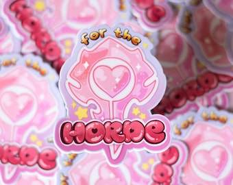 For the Horde vinyl stickers crest Heart kawaii MMORPG FANart warterbottle