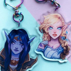 War Within keychain acrylic 3" Warcraft FANart. Alleria + Xal'Atath
