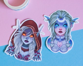 Fantasy Stickers inspired in Tyrande, Sylvanas WoW