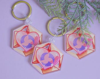 Heroes of the Storm rainbow keychain Kawaii heart/