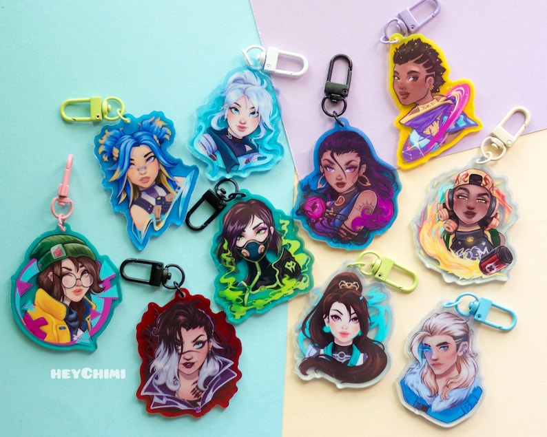 Reyna Keychain Agents - Acrylic Keychain Valorant Killjoy Sage Reyna Fade - Etsy