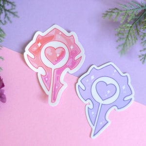 Herz kawaii pink horde Vinyl Aufkleber Wappen MMORPG FANart