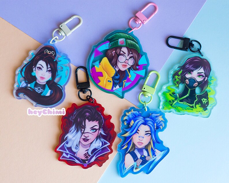 Reyna Keychain Agents - Acrylic Keychain Valorant Killjoy Sage Reyna Fade - Etsy