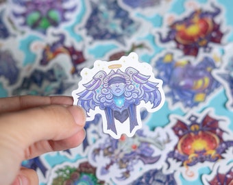 Kawaii MMO RPG Class Stickers: Druid, Shaman, Paladin, Rogue