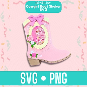 Tarjeta SVG con diseño de botas de vaquera / Adorno para tarta vaquera, archivo Cricut