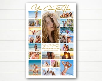 破れた縁の写真コラージュ | 23枚の写真を使ったCanvaテンプレート | 印刷可能なデジタルダウンロード | 誕生日、結婚式、追悼の贈り物に最適