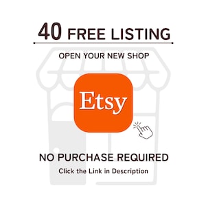Etsy 40 Free Listing Code, Link for Etsy Seller, Open Your Shop