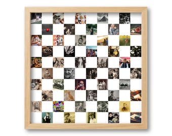 Modèle de cadre en toile pour collage en damier de 50 photos | Grille photo carrée modifiable | 5 tailles incluses | Art mural moderne | Téléchargement numérique
